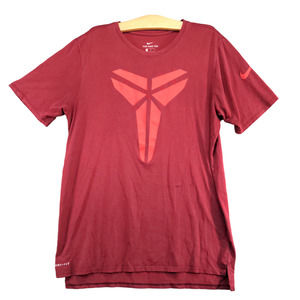 Nike Dri Fit Men's T Shirt Red Size L PolyCotton Triangle Logo
